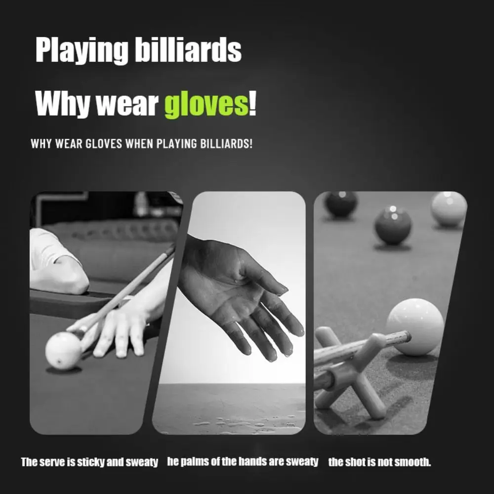 Anti-sweat Billiards Gloves Elasticity Non-slip Open 3 Fingers Gloves High Elastic Breathable Three Finger Gloves