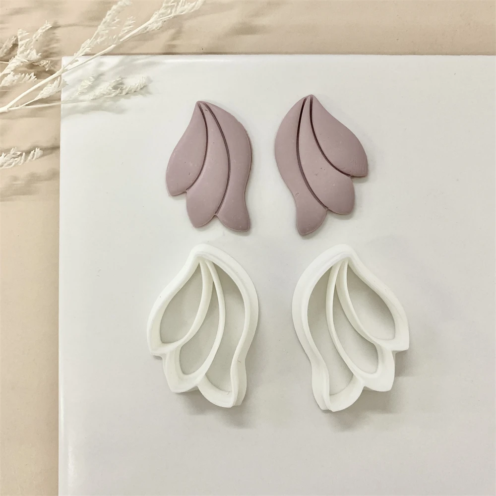 Blütenblatt feder förmige Polymer Clay Cutter unregelmäßige geometrische Ton formen DIY Ohrringe Schmuck Anhänger hand gefertigte Werkzeuge – Detail 3