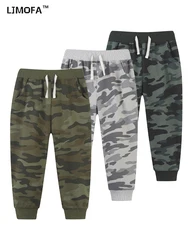 LJMOFA Kids Pants Cotton Trousers Children Boys Loose Camouflage Clothing Casual Sport Pants Spring Baby Sweatpants Trouser D337