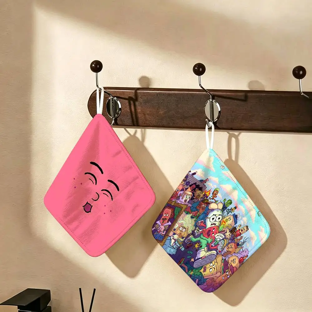 Anime Comedy Food Apple And Onion Polyester Cotton Hand Wiping Towel Hanging Towel Quick Dry for Kitchen Bathroom Daily Supplies