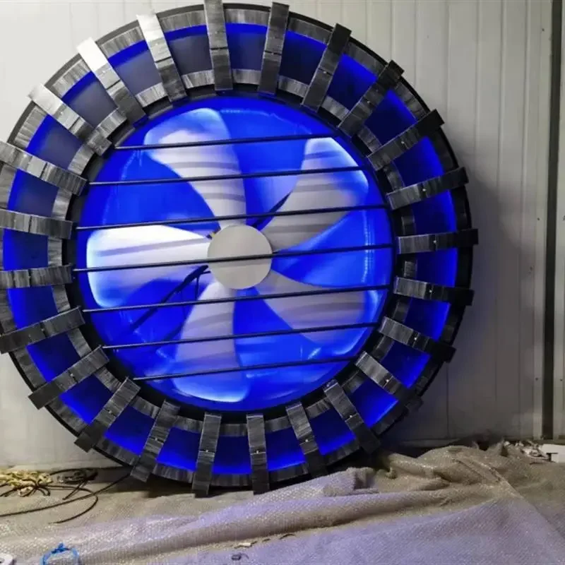 

Creative retro industrial wind wrought iron round mechanical aircraft engine, rotating luminous fan bar decoration net red light