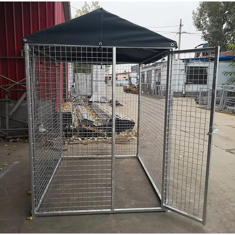 1.5*2*1.83m Galvanized Wire Dog Kennel Crate with Rain Cover Roof; Cheap Dog Lovely Used Wire Cage Hot Sale