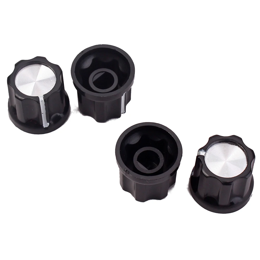 

4pcs Aluminum Foil Knob D-type Shaft Pot Silver Vintage Style Bass Guitar Amp Accessories Lightweight Durability