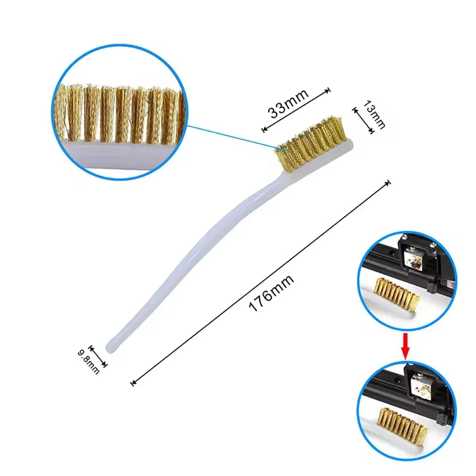 3D Printer Nozzle Cleaner Tool, Cleaning Needles Copper Brush Wrench, Universal for Bambu Creality Anycubic MK8 E3D Hotend Parts