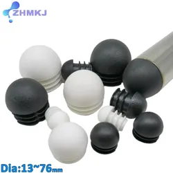 Black/White Plastic Round Tube Plug 13-40mm Steel Pipe End Caps Chair Leg Foot Dust Cover Protector Furniture adorn Accessories