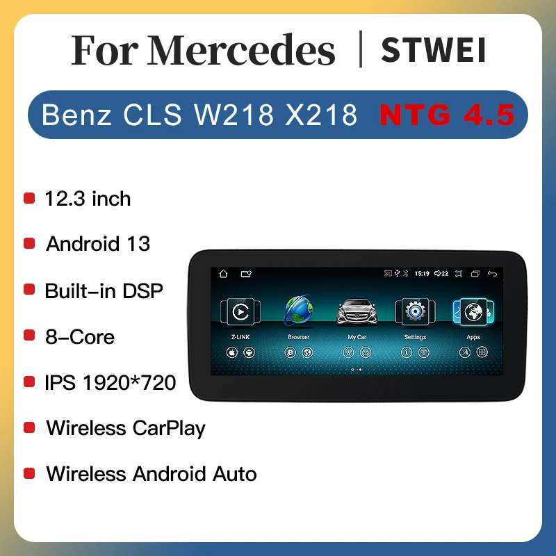 12.30inch New Android Car Radio Multimedia Video Player Wifi 4G GPS FOR Mercedes Benz CLS W218 X218 Wireless Carplay Player GPS