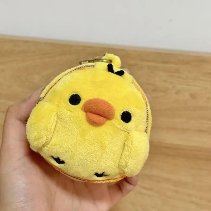Japan Anime Cartoon Kiiroitori Embroidery Rotundity Portable Zipper Storage Small Box Multi-Functional Coin Purse Festival Gifts