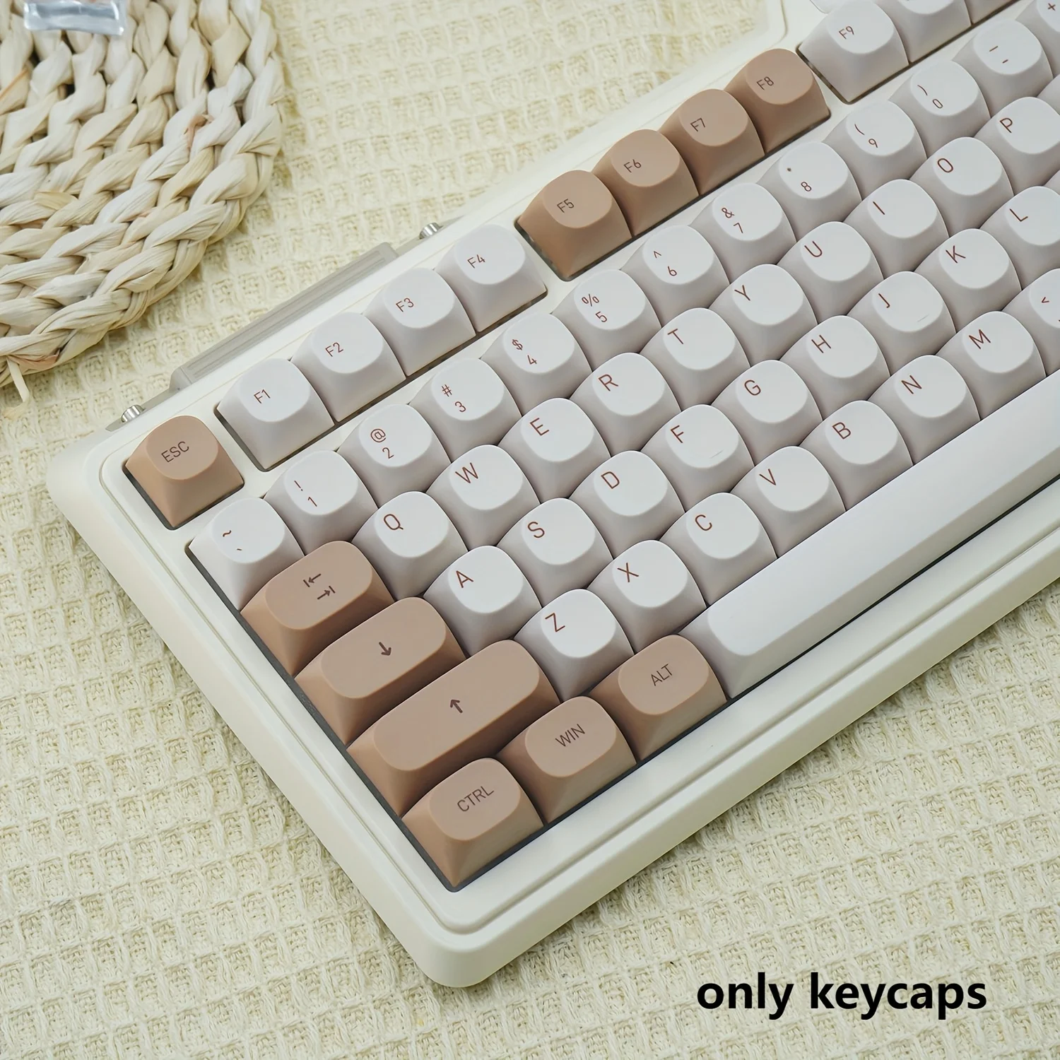 

119 keys Brown Tiramisu MOA Profile Dye Sublimation PBT Keycaps Round Ball Key caps For MX Mechanical keyboard