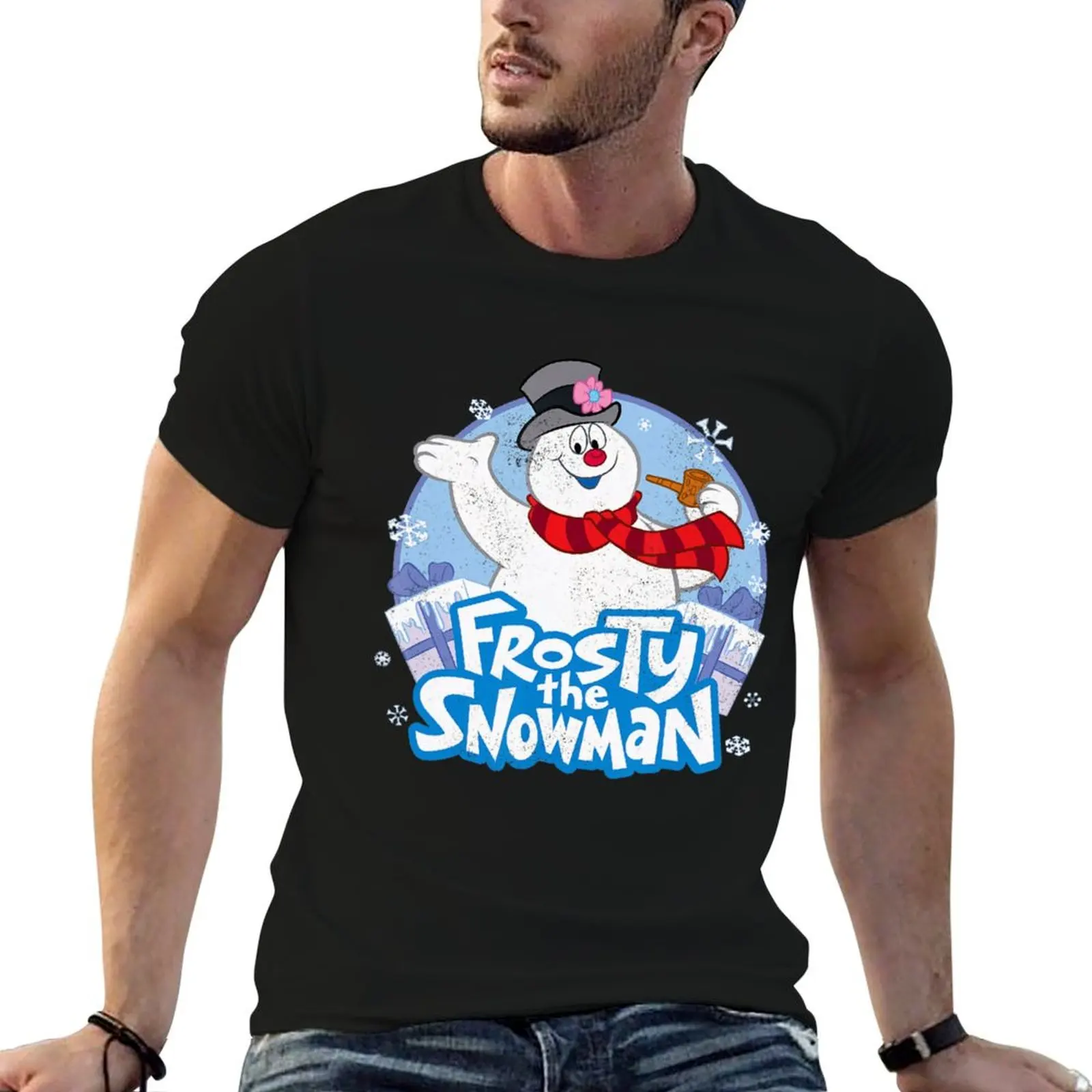 

Retro Snowman Cartoon T-Shirt man t shirts cotton cotton t shirt man T-Shirt
