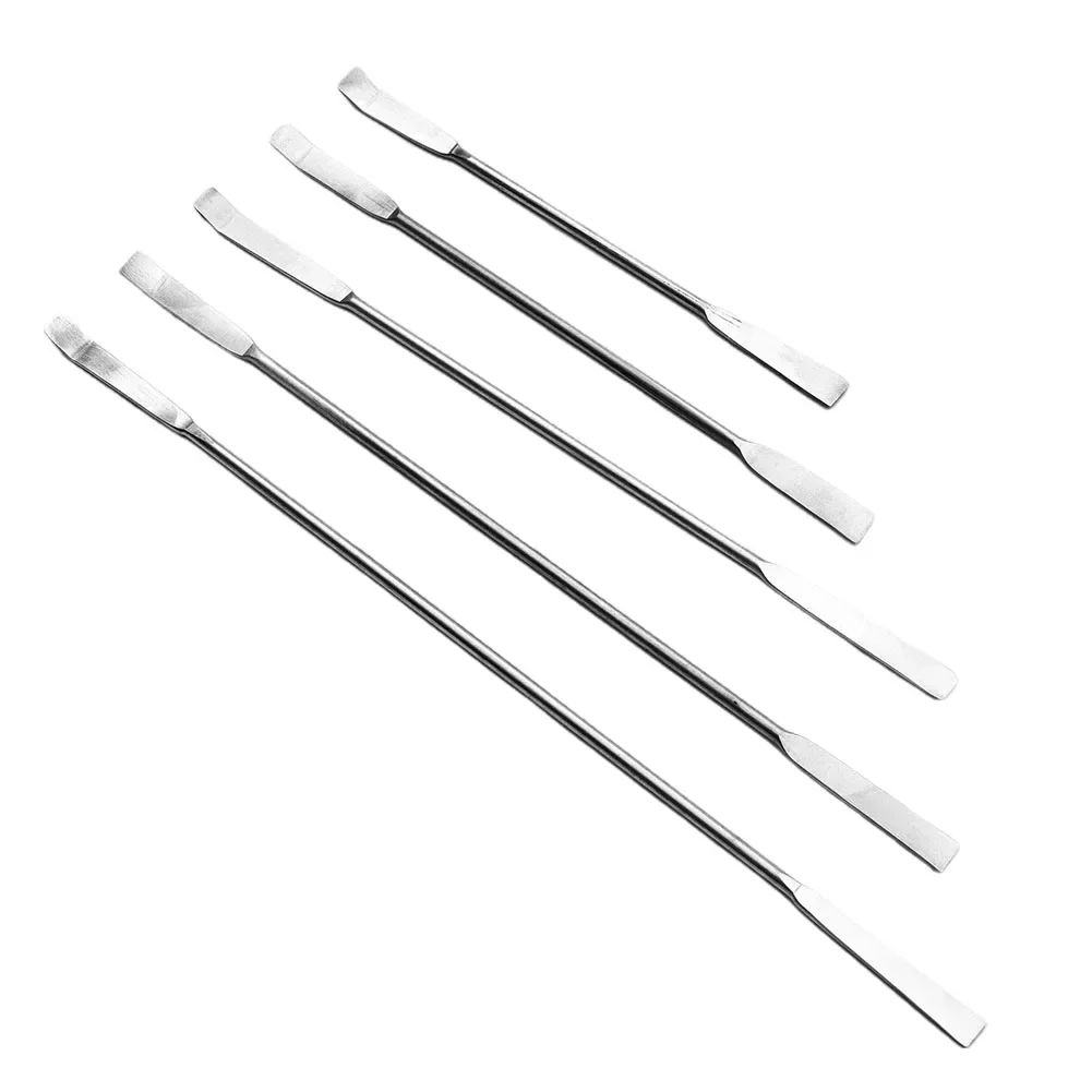 Convenient Stainless Steel Lab Spoon Spatula Set 12 Tools for Sampling Mixing Easy to Clean and Store Long Handle Design