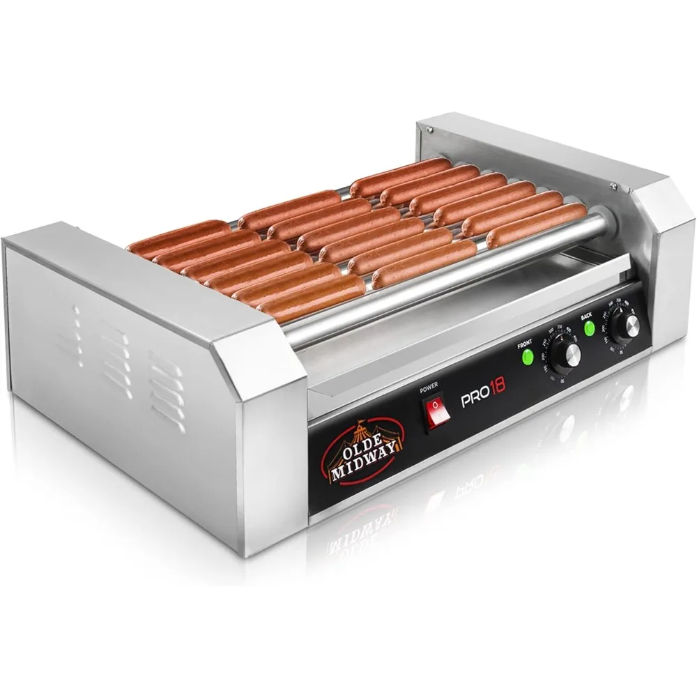 Electric 18 Hot Dog 7 Roller Grill Cooker Machine 900-Watt - Commercial Grade