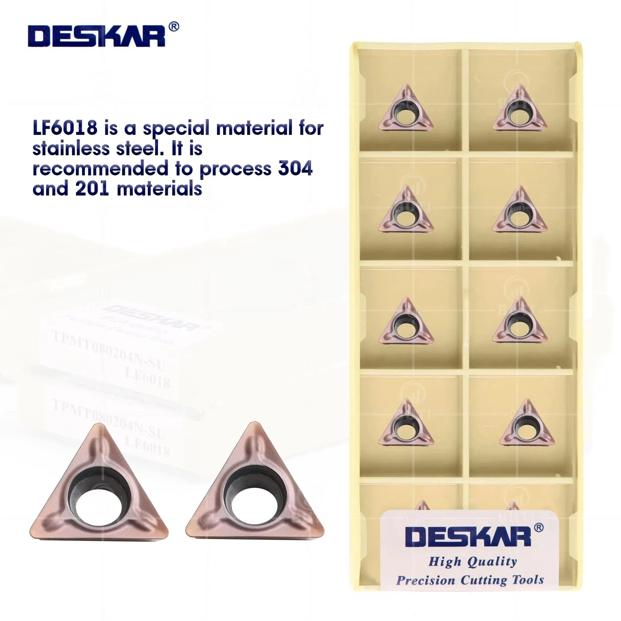 

DESKAR 100% Original CNC Lathe TPMT080204N-SU LF6018 Used For Stainless Steel Triangle Boring Numerical Control Turning Inserts
