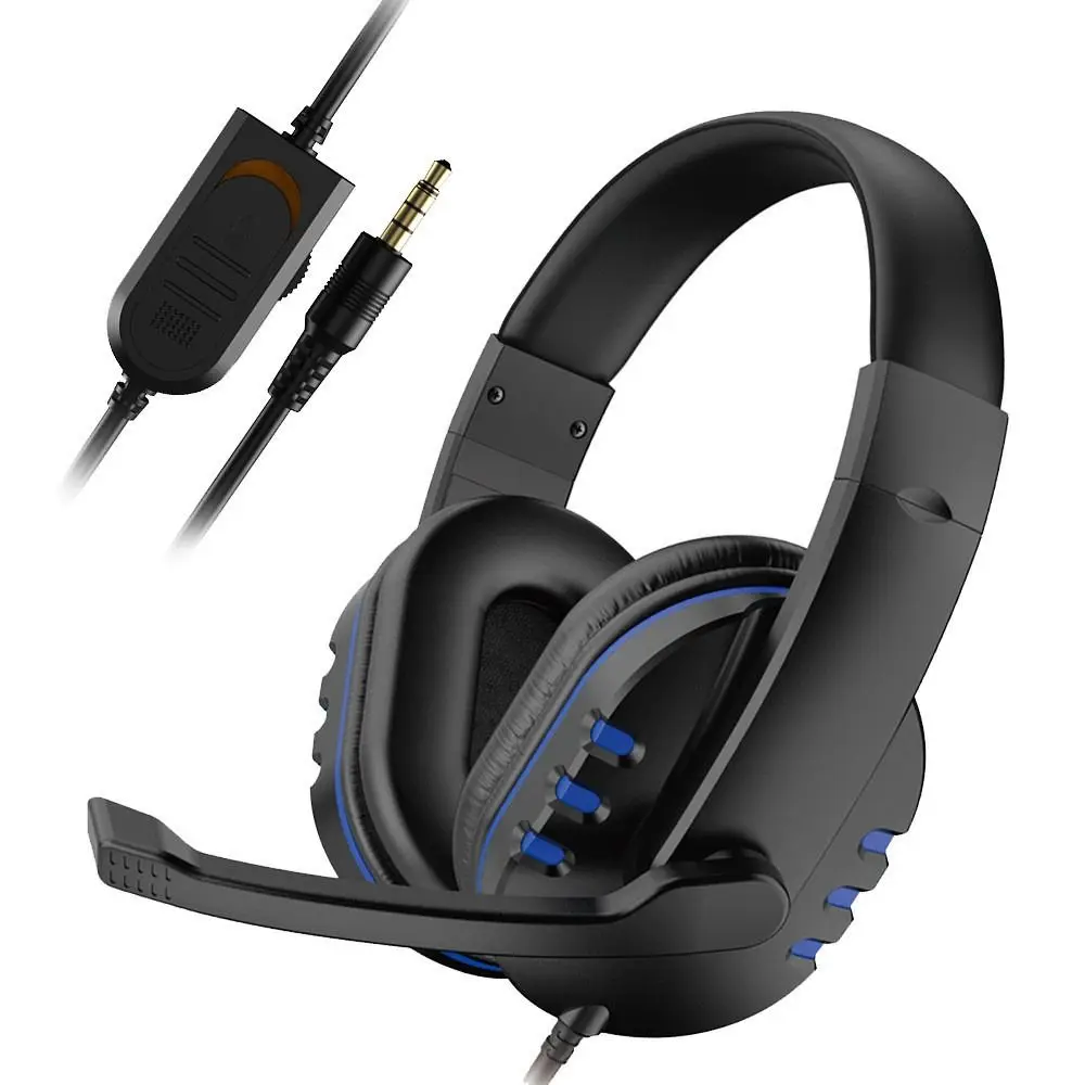 Noise Cancelling Gaming Headset with Microphone Volume Control Wired Headphones Bass Stereo 3.5mm Over Ear Headset Computer