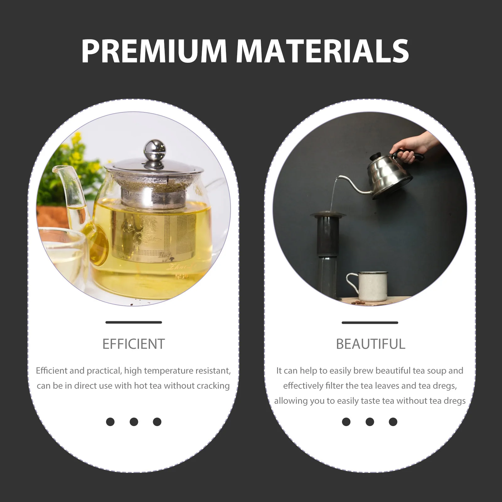 

4 Pcs Golden 304 Stainless Steel Teapot Lids Water Pitcher Cold Bottle Cover Replaceable Jug Filter Household Glass Silica