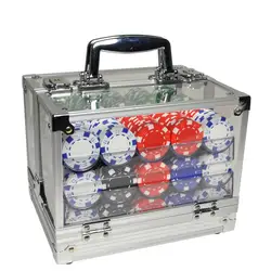 1Pc Good Quality Portable Poker Chips Suitcase Large Capacity Cases Acrylic Transparent Simplicity Double Open Coin Boxes