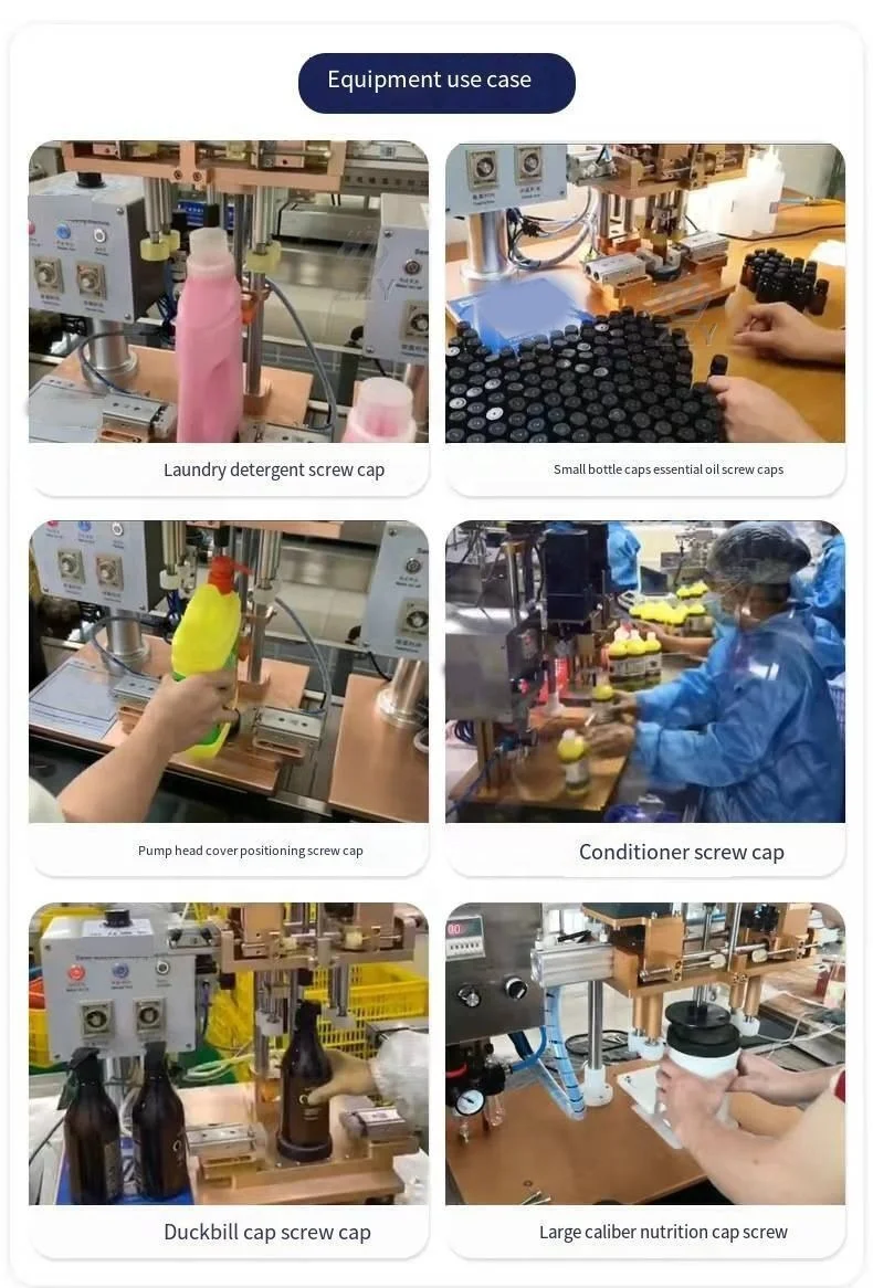 High Efficiency CE Certified Semi Automatic Screw Capping Machine for Cosmetic Food Beverage Bottle Packaging