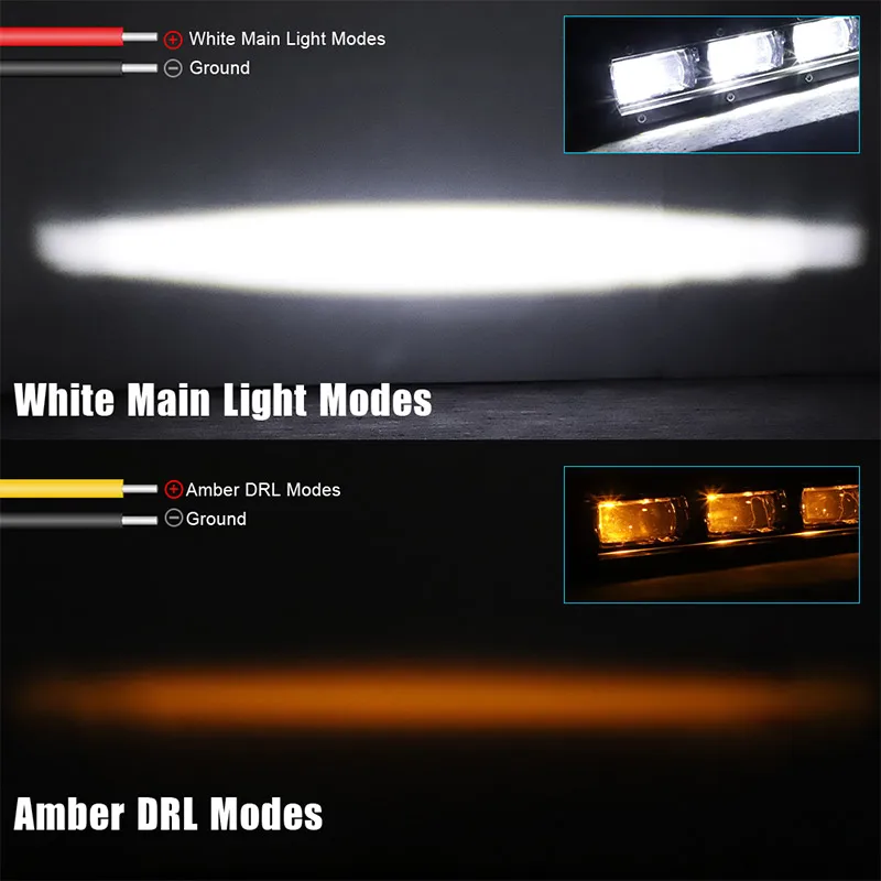 Slim 8/14/20 inch LED Light Bar 6D LED Bar White Yellow DRL Work Light Fog Light For Offroad 4x4 Car Truck ATV UTV SUV 12V 24V