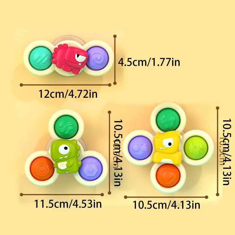 子供のための吸盤スピナーおもちゃ,漫画恐竜スピナーおもちゃ,感覚学習おもちゃ,1〜3歳