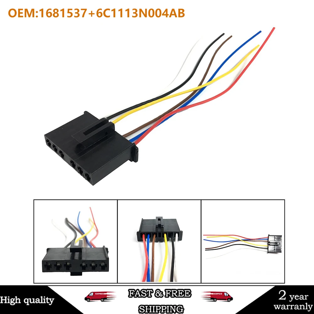 Left Right 2x Rear Lamp Bulb Holder + Wiring Harness for Ford Transit Mk7 1681537+6C1113N004AB