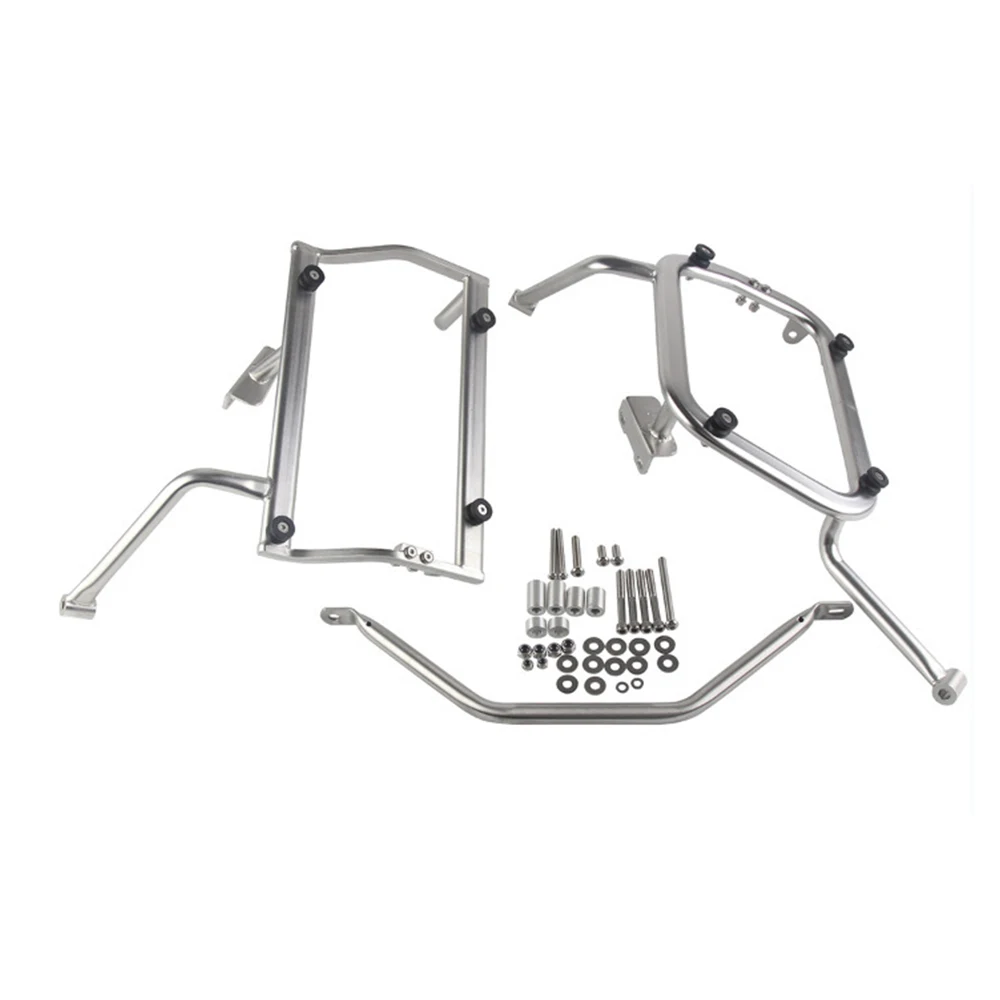 Silver/Black Motorcycle Side Trunk Luggage Bracket Fit for BMW G310GS Steel&Aluminum MotorBike Side Box Rack Suitcase Support