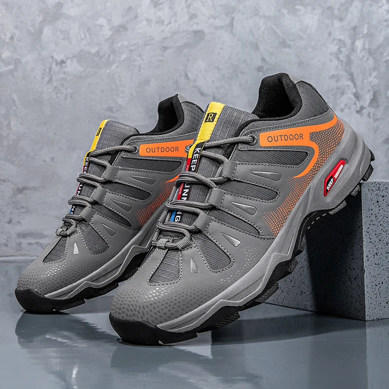 

Men‘s Hiking Shoes Lace-up Climbing Shoes Anti-slip Trekking Sneakers Outdoor Trail Running Trainers Hunting Tactical Sneakers