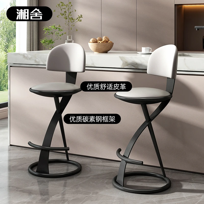 الفاخرة الحديثة الجلود بار البراز مع دعم الظهر عالية كرسي المطبخ جزيرة البراز أنيقة مقهى ديكور المنزل