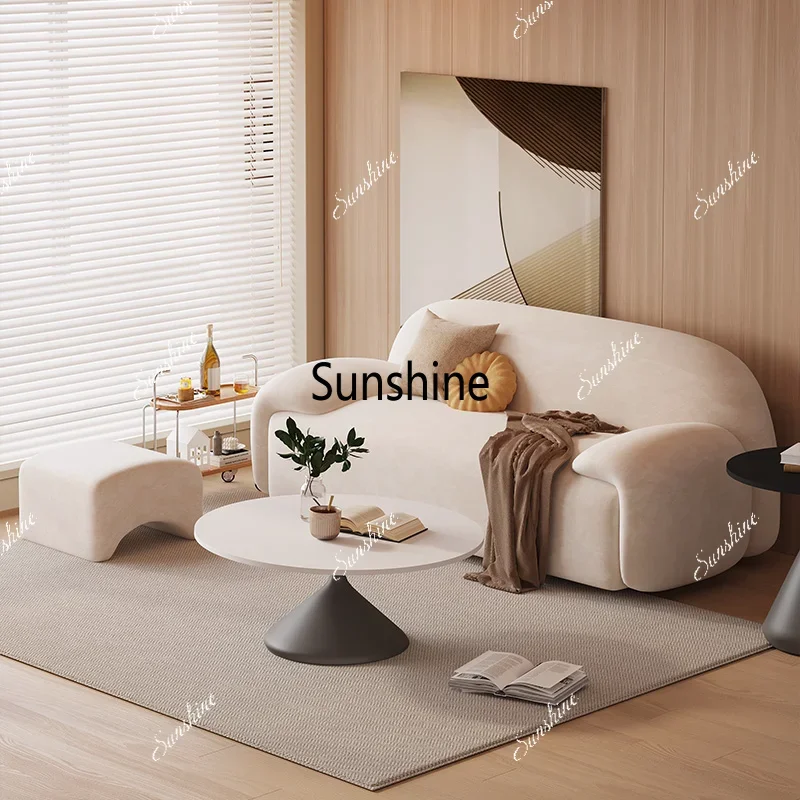 YCream wind small apartment sofa, scratch-resistant and wear-resistant living room, bedroom, apartment straight row