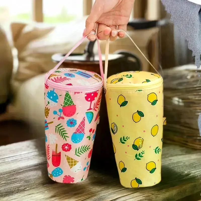 لطيف الكرتون الحليب الشاي حمل حقيبة الحفاظ على الحرارة حقيبة المحمولة كوب معزول غطاء صديقة للبيئة حقيبة يد كوب الملحقات #4