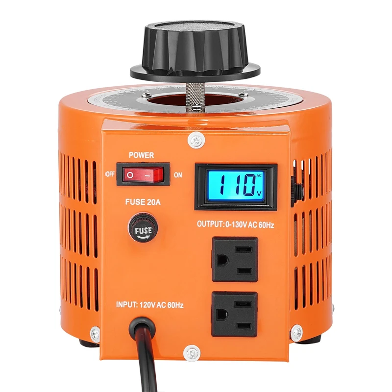 2KVA Variable Voltage Transformer 110V to 0-130V AC Variac Voltage Regulator Adjustable Transformer
