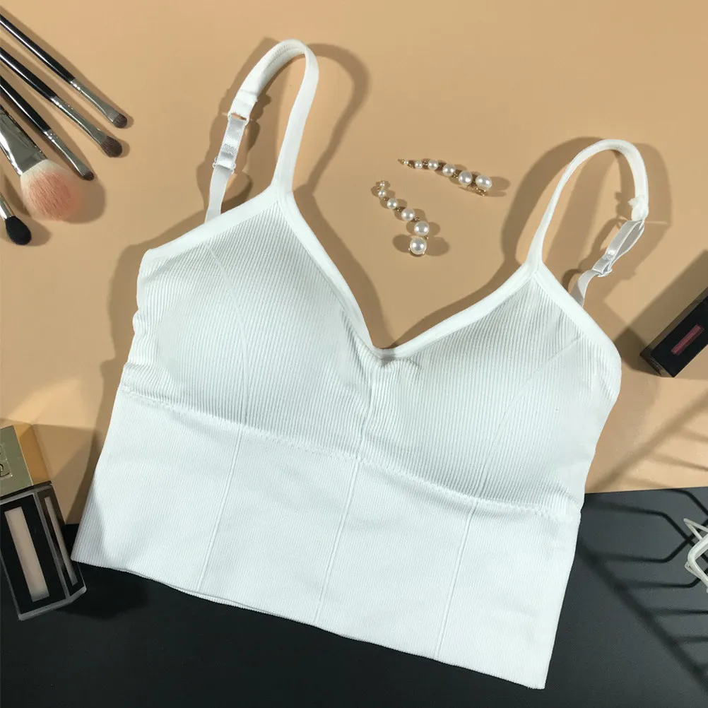 

1Pcs Wireless Seamless Sports Bra White Breathable Yoga Fitness Stretchy Wrapped Chest Lightweight Bra for Gym Running Pilates