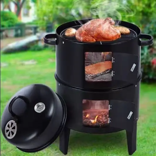 Cubo de tocino de tofu seco ahumado, salchicha de patata dulce, parrilla de barbacoa ahumada y ahumada con carbón multifuncional