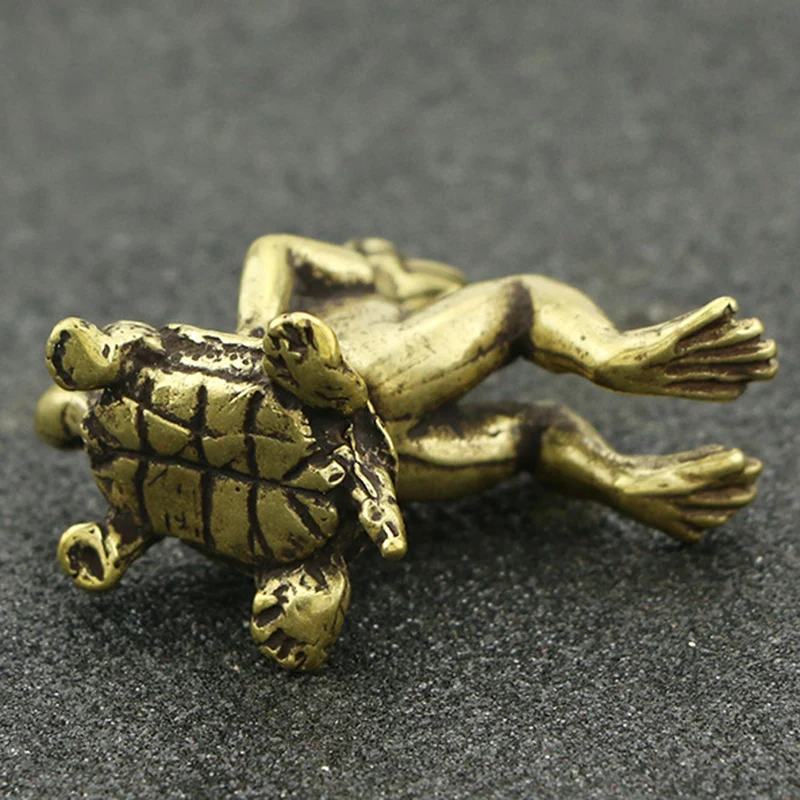 1* Brass Frog Turtle Incense Burner Animal Ornaments Small Statue Sculpture Figurine Miniature Home Store Office Decoration