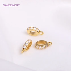 Connettori a sospensione Multi forme, chiusure a sospensione in zircone intarsiato placcato oro 18 carati per la creazione di gioielli, accessori per perline distanziatrici