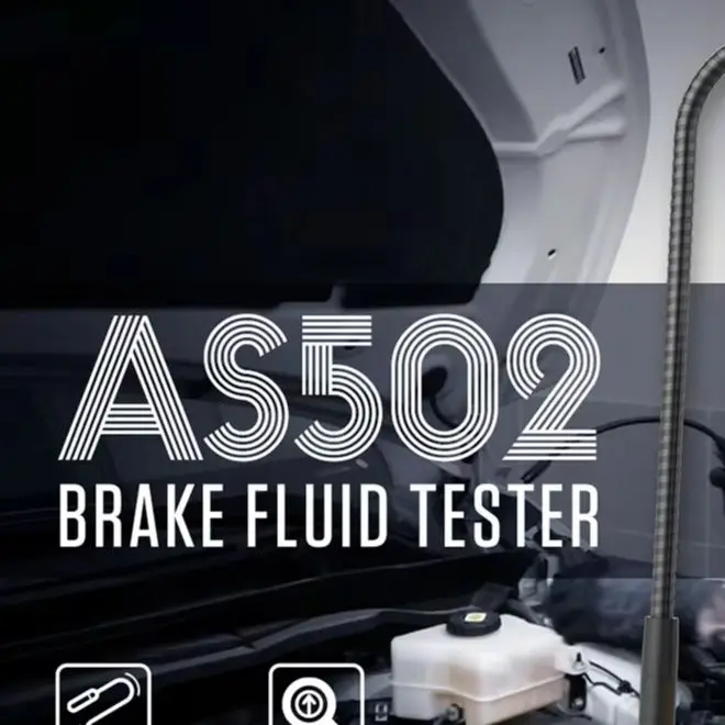 AS502 Brake Fluid Analyzer with 2.8 Inch Backlit Display and Clear OK for exclamation for Mark X Indicators for Moisture Status