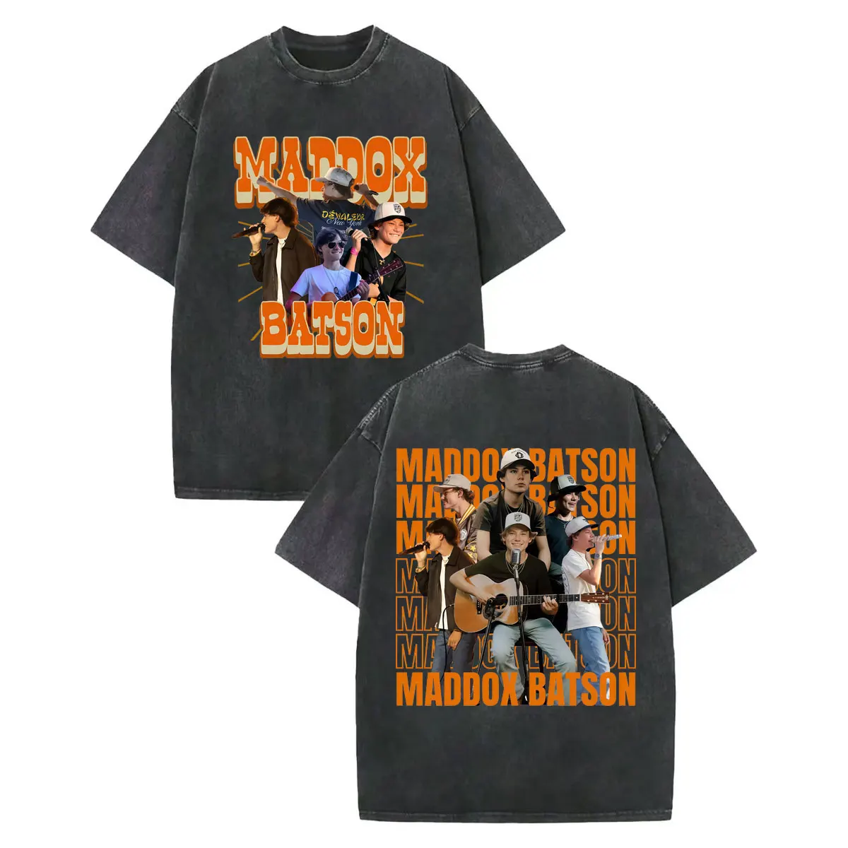 

Vintage Washed Maddox Batson Live Worldwide Tour 2026 Graphic T Shirts Men Women Fashion Y2k Short Sleeve T-shirts Streetwear
