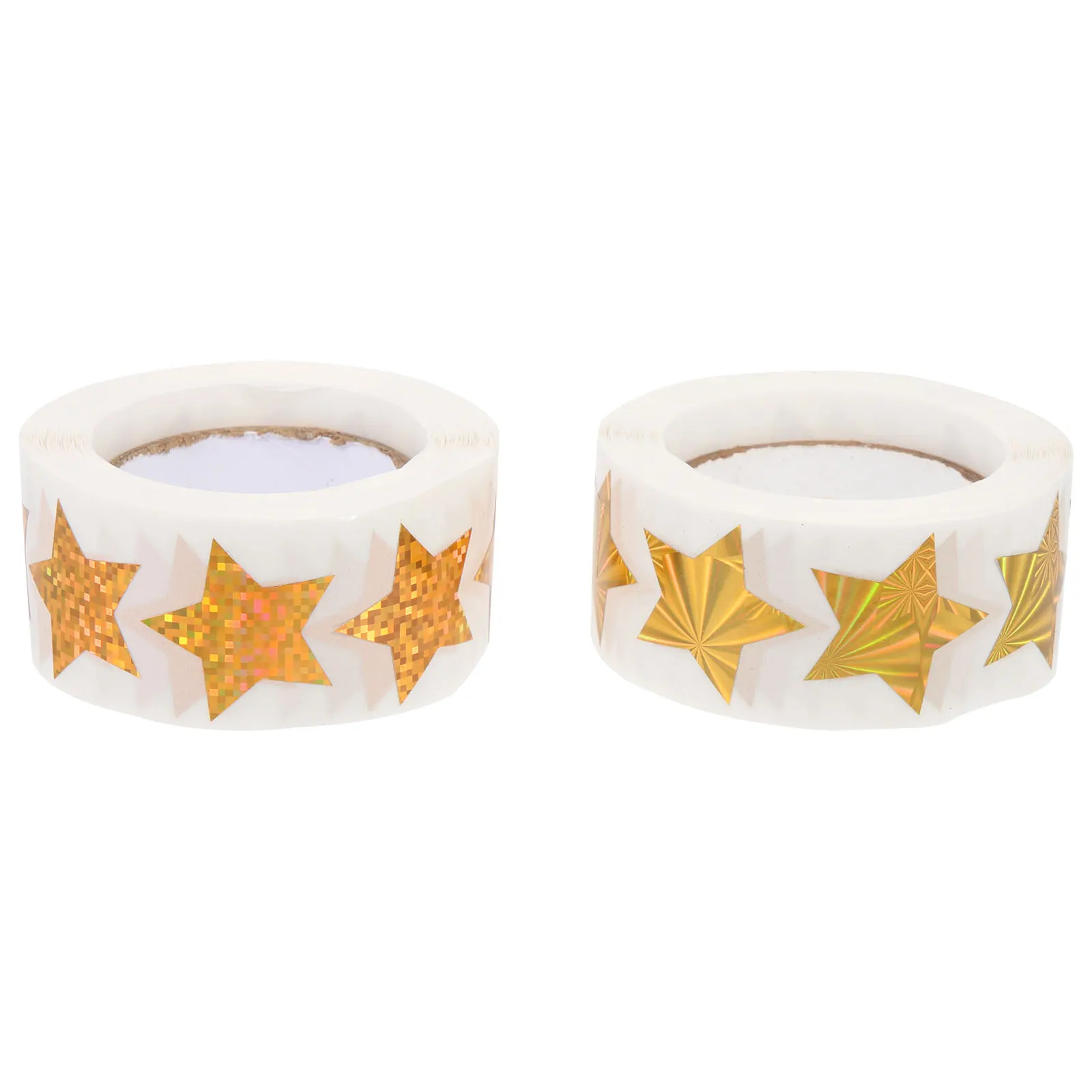 

2 Rolls Star Stickers Reward Coated Paper Self-Adhesive Stickers Classroom School Office Decor Shiny Gold Star Seal Sticker