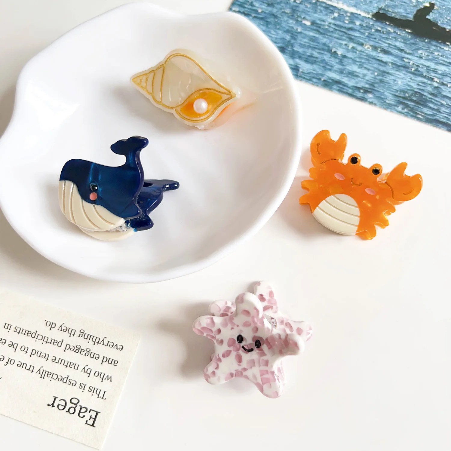 2025 Instagrammable Sea Animal Shark Clip Mini artiglio per capelli in acetato Accessorio per acconciatura per panino mezzo updo