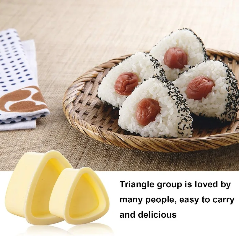 Sushi Mold plastica triangolare Sushi Maker Onigiri Ball Food Press giapponese Bento Baby stampi per riso Set di Gadget da cucina accessori