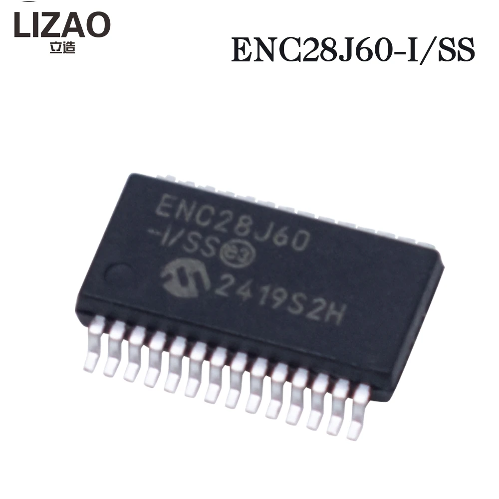 LIZAO 1PCS/Lot ENC28J60-I/SS ENC28J60 SSOP-28, New Original Ethernet Controller IC Chip for Network Communication Circuit