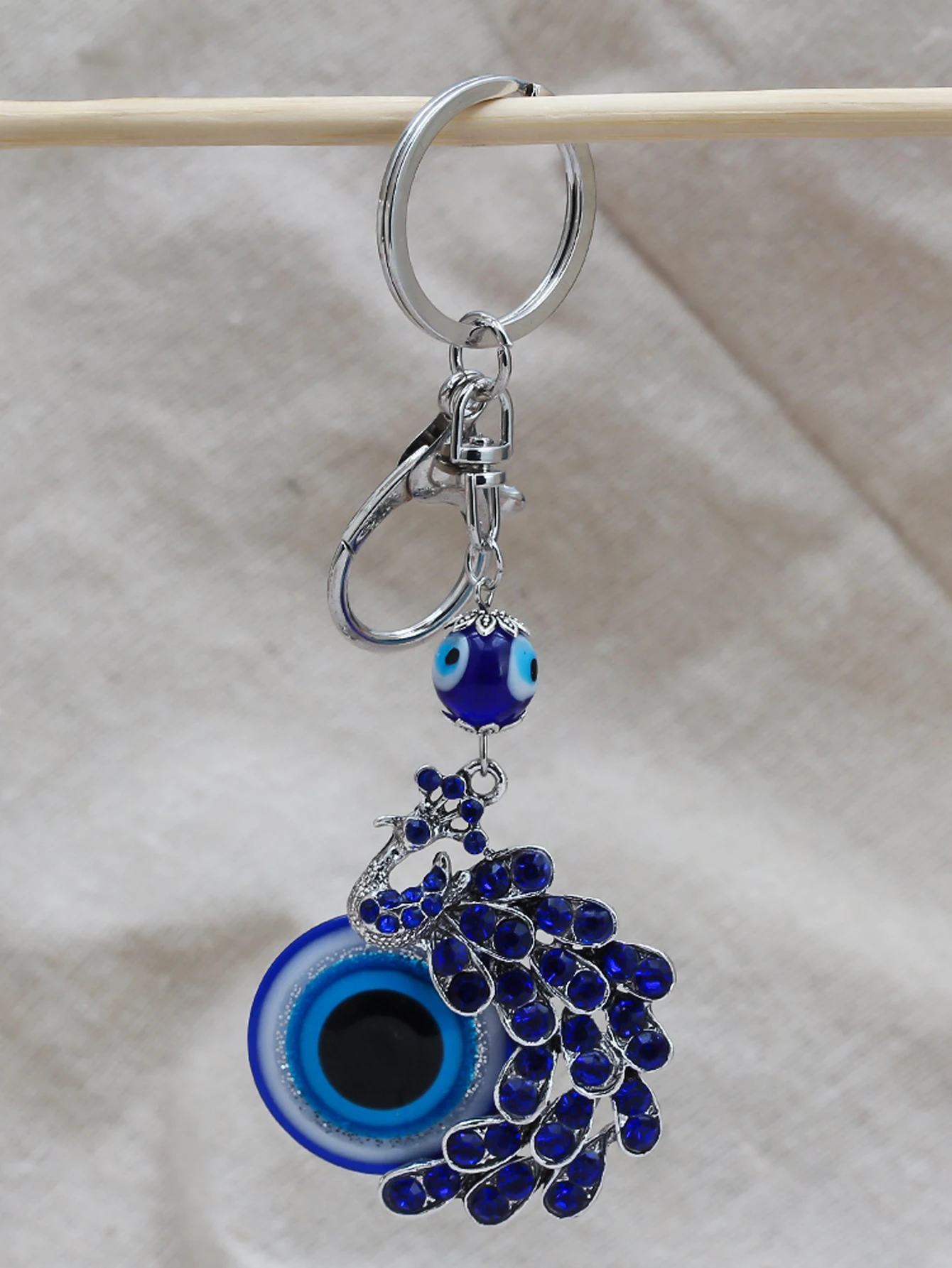 Lucky Eye Turkish Evil Eye Keychain Alloy Key Chain Holder Blue Glass Bead Bag Car Keyring for Women Men pulseras bijoux צמידים