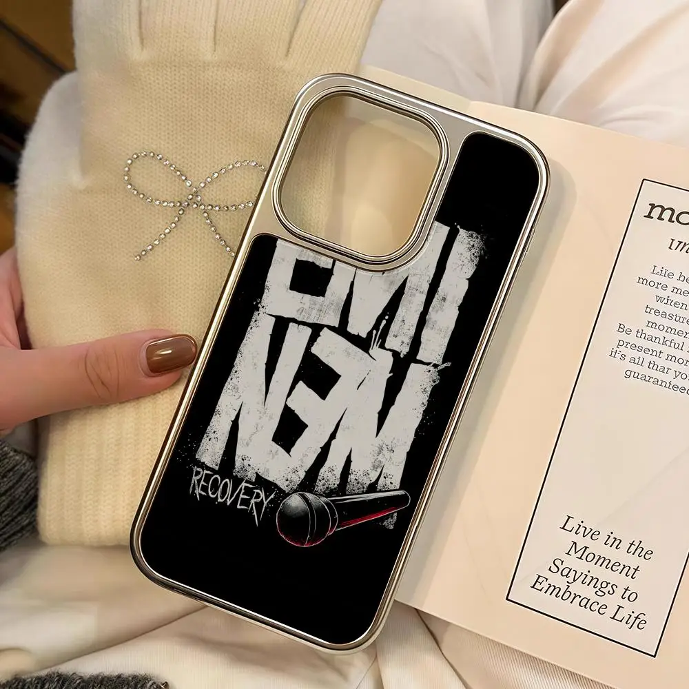 

Rapper E-Eminem Phone Case For iPhone 16 15 14 13 12 11 Pro Max Plus HD Magsafe Metal Frame Carbon Fiber Hard Shell