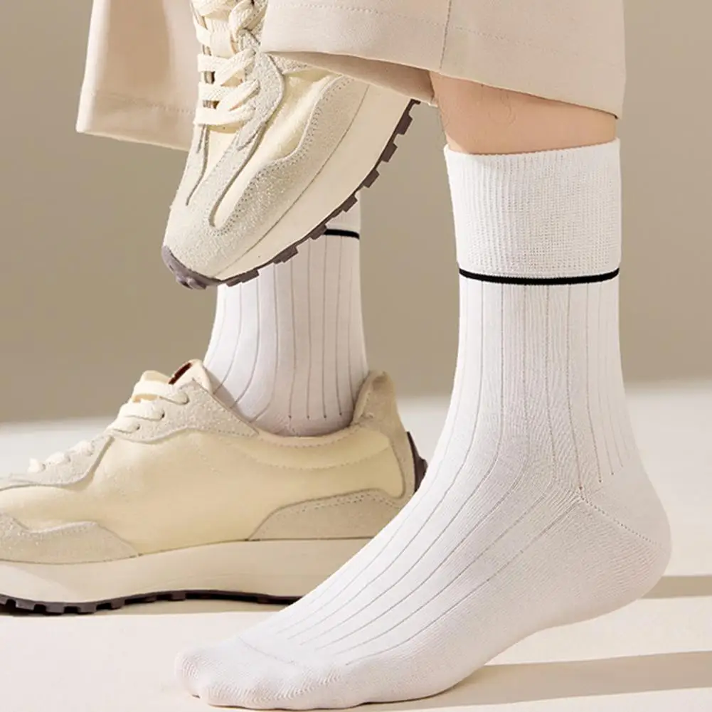 

Odor-resistant Men Socks Men's Cotton Dress Socks Ribbed Crew Socks with Antibiosis Odor-free Technology for Anti-odor