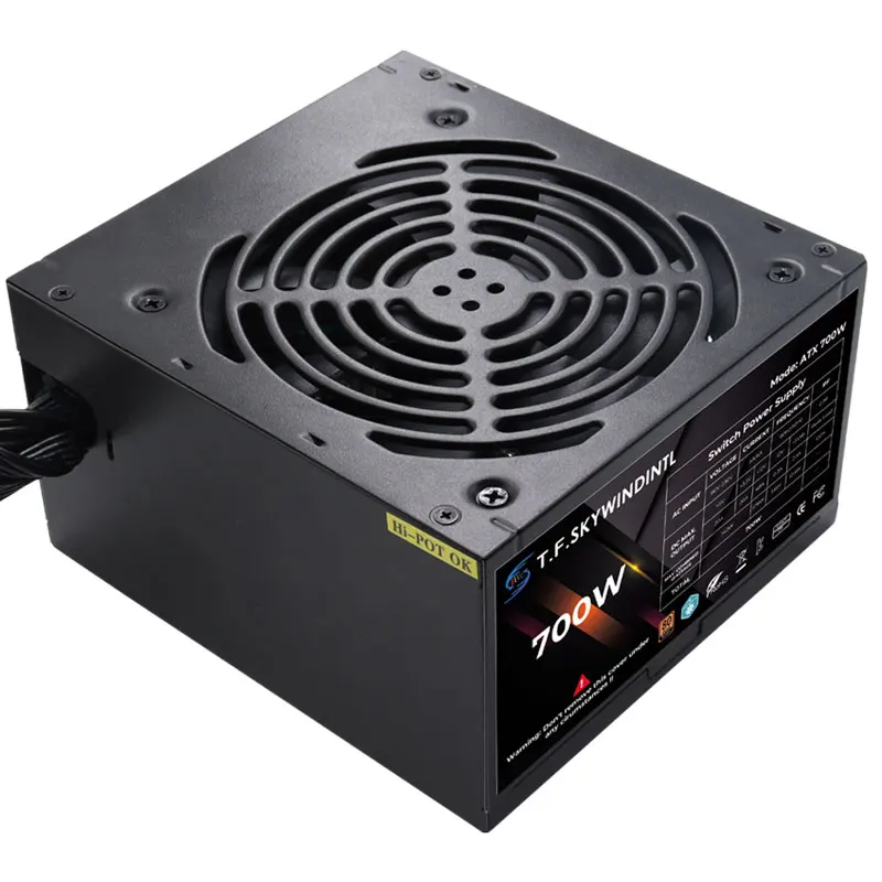 Alimentation électrique 700W 80 Plus Bronze ATX PC PSU Non modulaire 110-220V 20 + 4 broches ventilateur Ultra silencieux adapté aux serveurs d'ordinateur de bureau