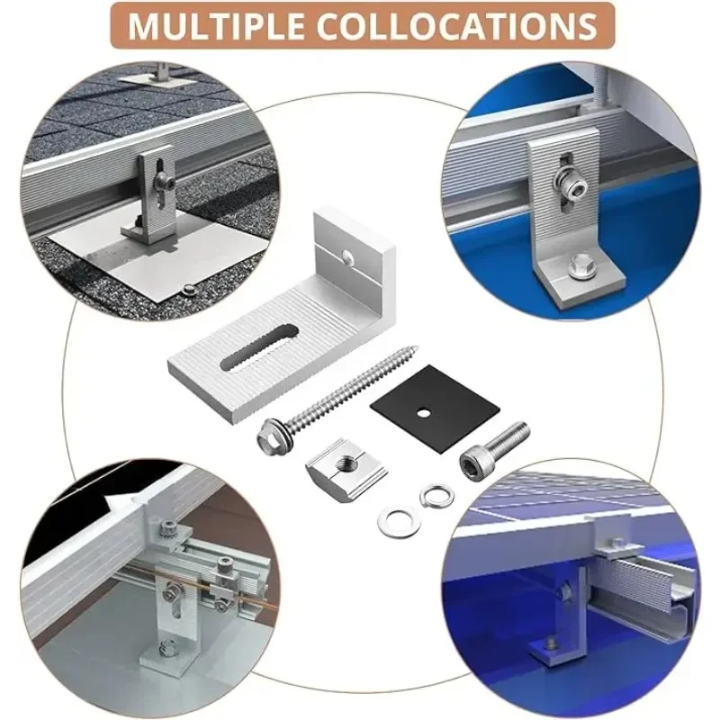 

BLUSUNSOLAR 50 Sets L-type Solar End Clamp 100% Aluminum Solar Clamp for Framed Module or Solar Module Mainland China