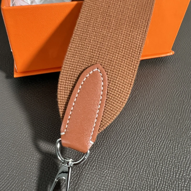 High-Quality Solid Color 5cm Wide Canvas Bag Strap Swift Leather Hand-Stitched Shoulder Strap DIY Bag Accessories