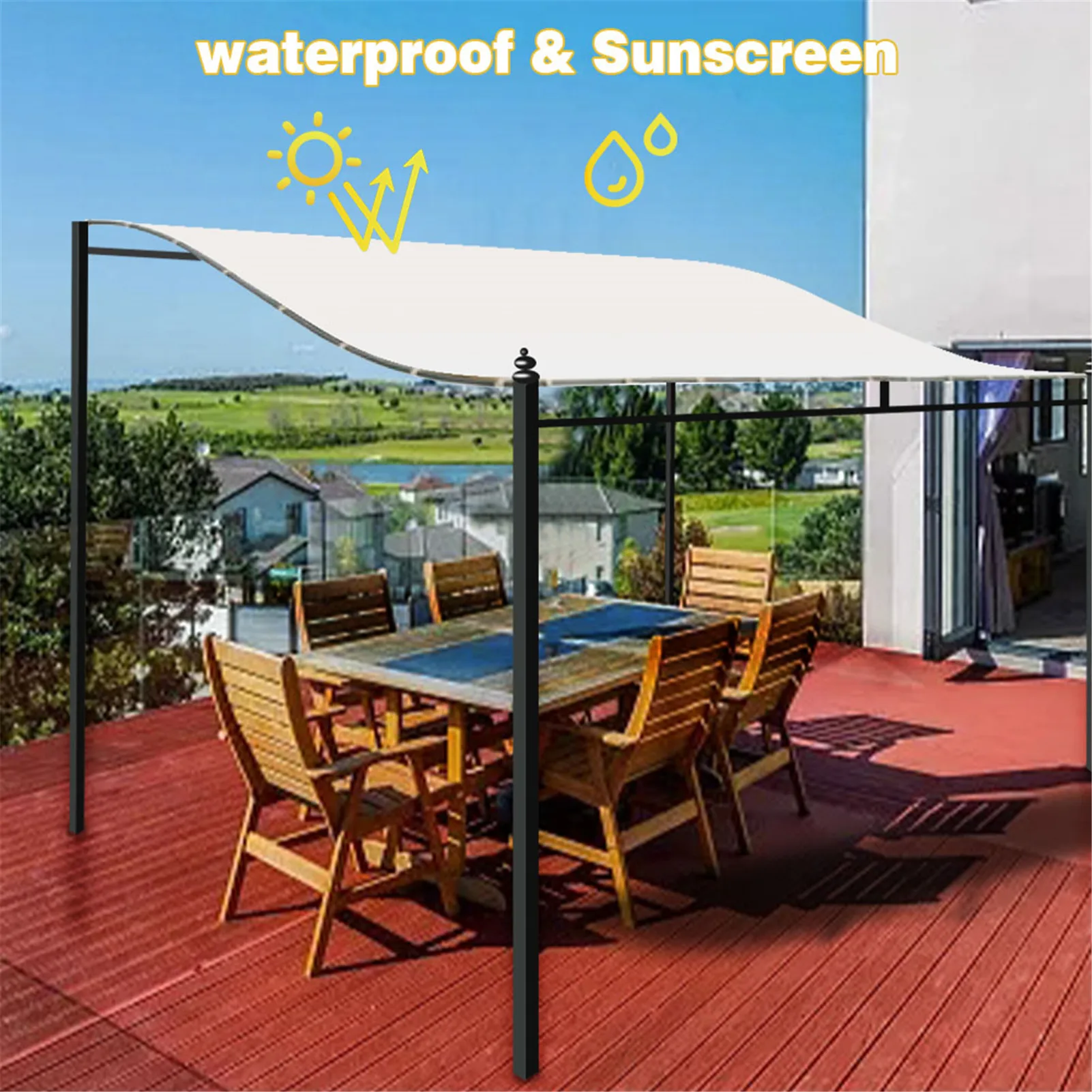 300D Canvas Waterproof Tent Canopy Top Roof Sun Shelter Cloth Outdoor Cover Shade Sails Nets Shade Garden Supplies