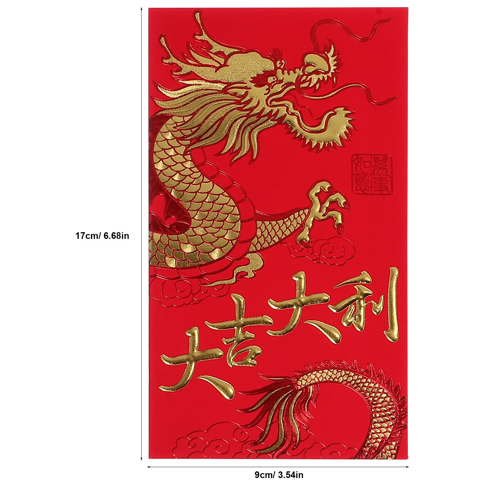 36Pcs Red Packets Gold Stamped Dragon Pattern Thickened Paper Chinese New Year Lucky Money Envelopes Traditional Celebration