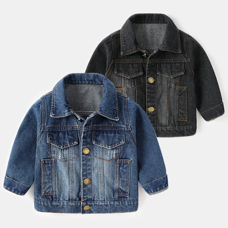 Autumn Infant Boys Denim Coats Toddler Baby Boys Turn Down Collar Retro Jackets Loose Versatile Kid Boys Outwear Coats 1-4T Boys