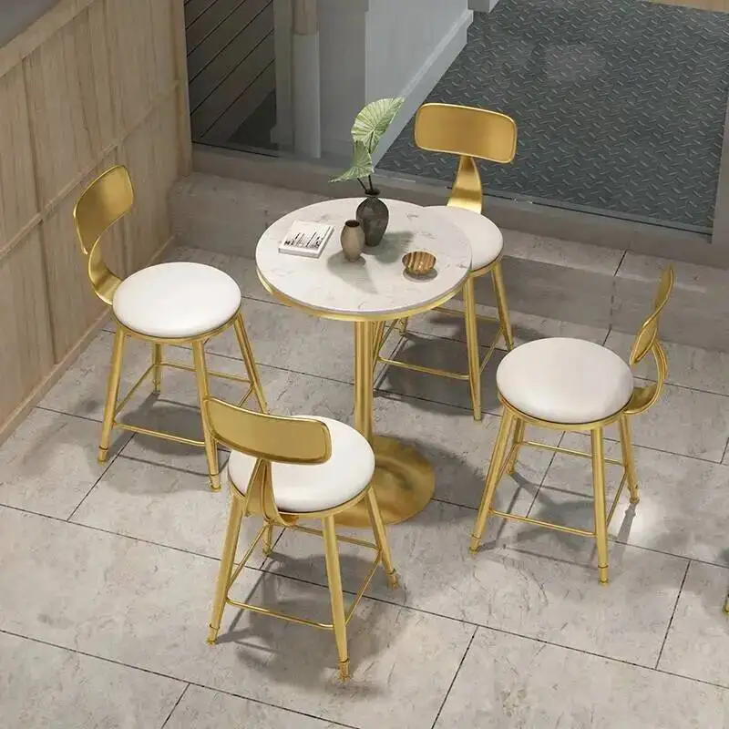 High Designer Accent Stools Kitchen Gold Counter Cafe Outdoor Soft Bar Chairs Relaxing Makeup Silla De Bar Modern Furniture HY
