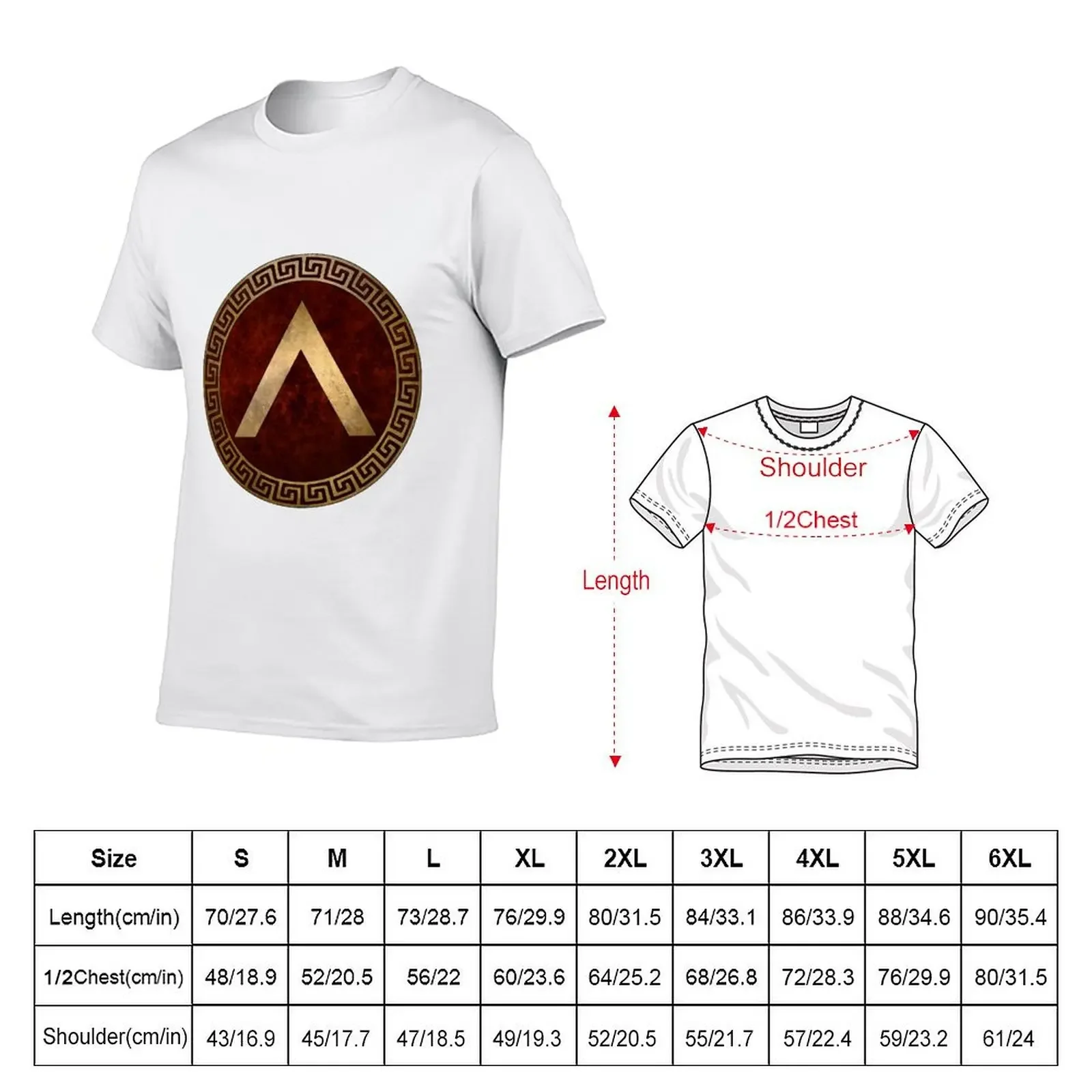 Lacedaemonian Lambda Ancient Spartan Shield T-Shirt vintage anime shirt custom t shirt men tshirt